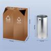 GLigeT Garbage Cans Bins Lobby Vertical Sales Department Lift Entrance Stainless Steel Hotel Mall Plaza Outdoor Fruit Bins Outside Trash Bin (Color : Black Double Barrel Trash Can) view 2