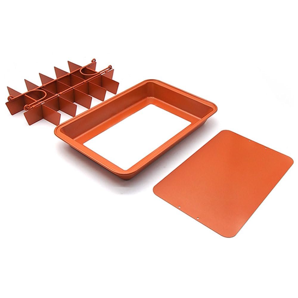 BE-TOOL Non-Stick Brownie Baking Pan with Dividers, 12 x 8 Inches, Perfectly Sliced Brownies, Versatile Cakes, Pizzas, and Roasting
