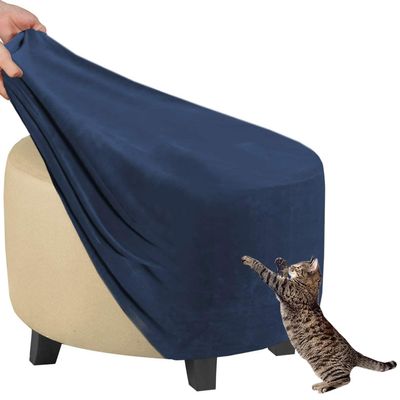 Stretch Ottoman Cover Round Footstools Covers Velvet Jacquard Foot Stool Large Ottoman Slipcover,Anti-Slip Foot Stool Furniture Protector with Elastic Bottom for Living Room Bedroom ( Color : #16 , Si