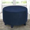 Stretch Ottoman Cover Round Footstools Covers Velvet Jacquard Foot Stool Large Ottoman Slipcover,Anti-Slip Foot Stool Furniture Protector with Elastic Bottom for Living Room Bedroom ( Color : #16 , Si view 2