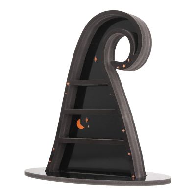 TOPINCN Gothic Witch Hat Design PVC Stone Shelf Display, Crystal Display Shelf for Bedroom Office Table Crystal Shelf