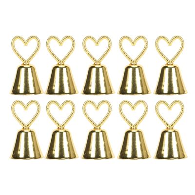 10Pcs Table Card Holder, Table Number Holders European Style Innovative Bell Shaped Place Card Holders for Event Wedding Restaurants (Gold)