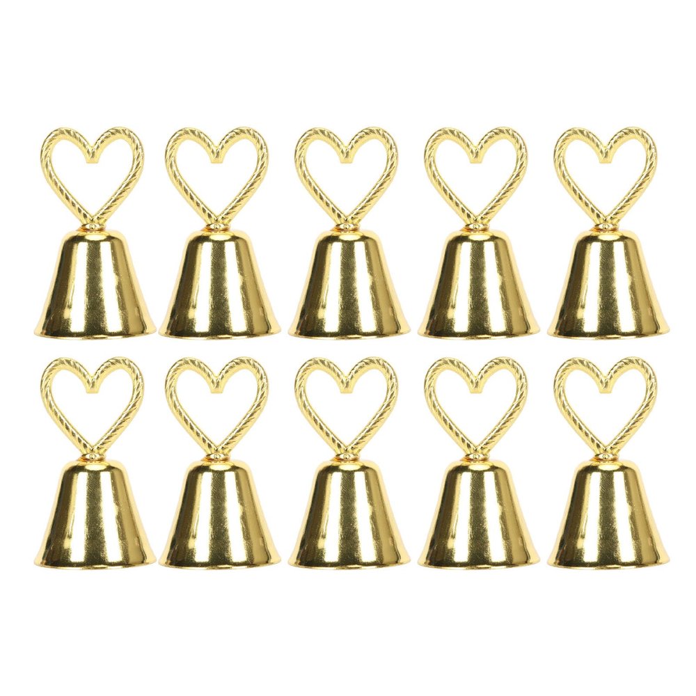 10Pcs Table Card Holder, Table Number Holders European Style Innovative Bell Shaped Place Card Holders for Event Wedding Restaurants (Gold)