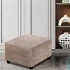 Stretch Ottoman Cover Round Footstools Covers Velvet Jacquard Foot Stool Large Ottoman Slipcover,Anti-Slip Foot Stool Furniture Protector with Elastic Bottom for Living Room Bedroom ( Color : #44 , Si view 2
