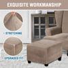Stretch Ottoman Cover Round Footstools Covers Velvet Jacquard Foot Stool Large Ottoman Slipcover,Anti-Slip Foot Stool Furniture Protector with Elastic Bottom for Living Room Bedroom ( Color : #44 , Si view 4
