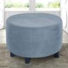 Stretch Ottoman Cover Round Footstools Covers Velvet Jacquard Foot Stool Large Ottoman Slipcover,Anti-Slip Foot Stool Furniture Protector with Elastic Bottom for Living Room Bedroom ( Color : #18 , Si view 2