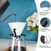 SuperCook Hand Drip Pour Over Coffee Set, All in One Includes Gooseneck Kettle, V60 Glass Dripper, Paper Filter, Cups, Manual Grinder, Scale, Ideal for Anniversary Birthday Gift view 3