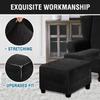 Stretch Ottoman Cover Round Footstools Covers Velvet Jacquard Foot Stool Large Ottoman Slipcover,Anti-Slip Foot Stool Furniture Protector with Elastic Bottom for Living Room Bedroom ( Color : #43 , Si view 4