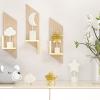 4 Pcs Wooden Nursery Shelf Decor, Cloud Moon and Stars Boho Baby Room Decor for Nursery view 3