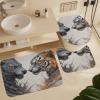 ZGDPBYF Wild Animals Bathroom Mats Rugs Sets 3 Piece, Mandala Wolf Confrontation Dry Bath Mat Rugs for in Front of Bathtub,Shower Room,Sink,Kitchen view 1