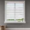 Keego Zebra Windw Blinds Cordless Window Shades Custom Size Zebra Shades Dual Layer Privacy Light Control Easy to Install Zebra Blinds for Windows (White, 67" W x 72" H) view 1