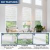 Keego Zebra Windw Blinds Cordless Window Shades Custom Size Zebra Shades Dual Layer Privacy Light Control Easy to Install Zebra Blinds for Windows (White, 67" W x 72" H) view 3