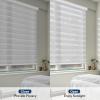 Keego Zebra Windw Blinds Cordless Window Shades Custom Size Zebra Shades Dual Layer Privacy Light Control Easy to Install Zebra Blinds for Windows (White, 67" W x 72" H) view 4