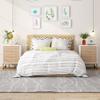 LITTLE TREE 3-Drawer Nightstand Set of 2 Bedside Tables with Unique Zig Zag Design for Bedroom, Living Room view 2