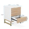 LITTLE TREE 3-Drawer Nightstand Set of 2 Bedside Tables with Unique Zig Zag Design for Bedroom, Living Room view 3