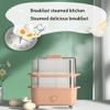 TEMKIN Boiled Egg CookerEgg BoilerEgg SteamerDouble Layer Multifunctional Small Breakfast Machine Egg Steamer Automatic Power Off SteamerSuitable for: Steamed Vegetable Dumplings with Eggs Steam view 2