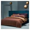 QuKan Bed, Luxury 800TC Cotton Black Duvet Cover Set 4Pcs Soft Bedding Quilt Cover Bed Sheet 2 Pillowcases, Queen, MM-102 view 2