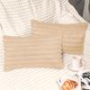 2 Pack 12x20 Pillow Cover Velvet Pillow Covers, Faux Fur Oblong Throw Pillow Covers for Living Room Decorations Throw Pillow Case, Throw Pillow Cover Cushion Cover for Home Sofa Bedroom Car, Khaki view 1