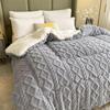 Super Warm Lamb Quilt Winter Blanket,New Super Thick Winter Warm Blanket,Double-Sided Thick Lamb Velvet Duvet Quilt,Soft Comfortable Warmth Winter Quilt,Home Bedroom DoubleTwin Size (Color : E, Siz view 2