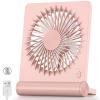 Koonie USB Fan, Strong Wind Ultra Quiet Small Desk Fan 220 Tilt Folding 3 Speeds Adjustable USB-C Powered Personal Fan for Home Office Desktop, Pink, NO BATTERY view 1