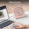Koonie USB Fan, Strong Wind Ultra Quiet Small Desk Fan 220 Tilt Folding 3 Speeds Adjustable USB-C Powered Personal Fan for Home Office Desktop, Pink, NO BATTERY view 2