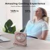 Koonie USB Fan, Strong Wind Ultra Quiet Small Desk Fan 220 Tilt Folding 3 Speeds Adjustable USB-C Powered Personal Fan for Home Office Desktop, Pink, NO BATTERY view 3
