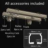 HJXGQJM Curtain Double Tracks, Aluminium Ceiling Mounted Curtain Tracks System, Room Divider-Ceiling Curtain Track Rail for Living Room BedroomStraight Curtain Track Wall Mount Curtain Rail view 4