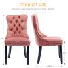 MZDOO Pink Velvet Dining Chairs Set of 4, Tufted Upholstered Dining Room Chairs with Back Ring Pull, Nailhead Trim and Solid Wood Legs, Modern Dining Chairs for Dining Room, Kitchen,Pink view 3
