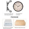 LIPJIA Wall Clock,Wrought Iron Antique-Look Brown Round Wall Hanging Double Sided Two Faces Retro Station Clock Round Chandelier Wall Hanging Clock Home Dcor Wall Clock view 2