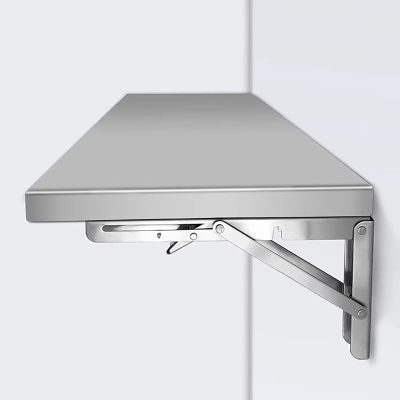 MTSYXYM Stainless Steel Folding Wall Shelf,Stainless Steel Wall Mount Folding Table, Wall-Mounted Folding Table,for Laundry Room,Kitchen, Restaurant,Folding Design,Space Saving. (Size : L60*W30cm)