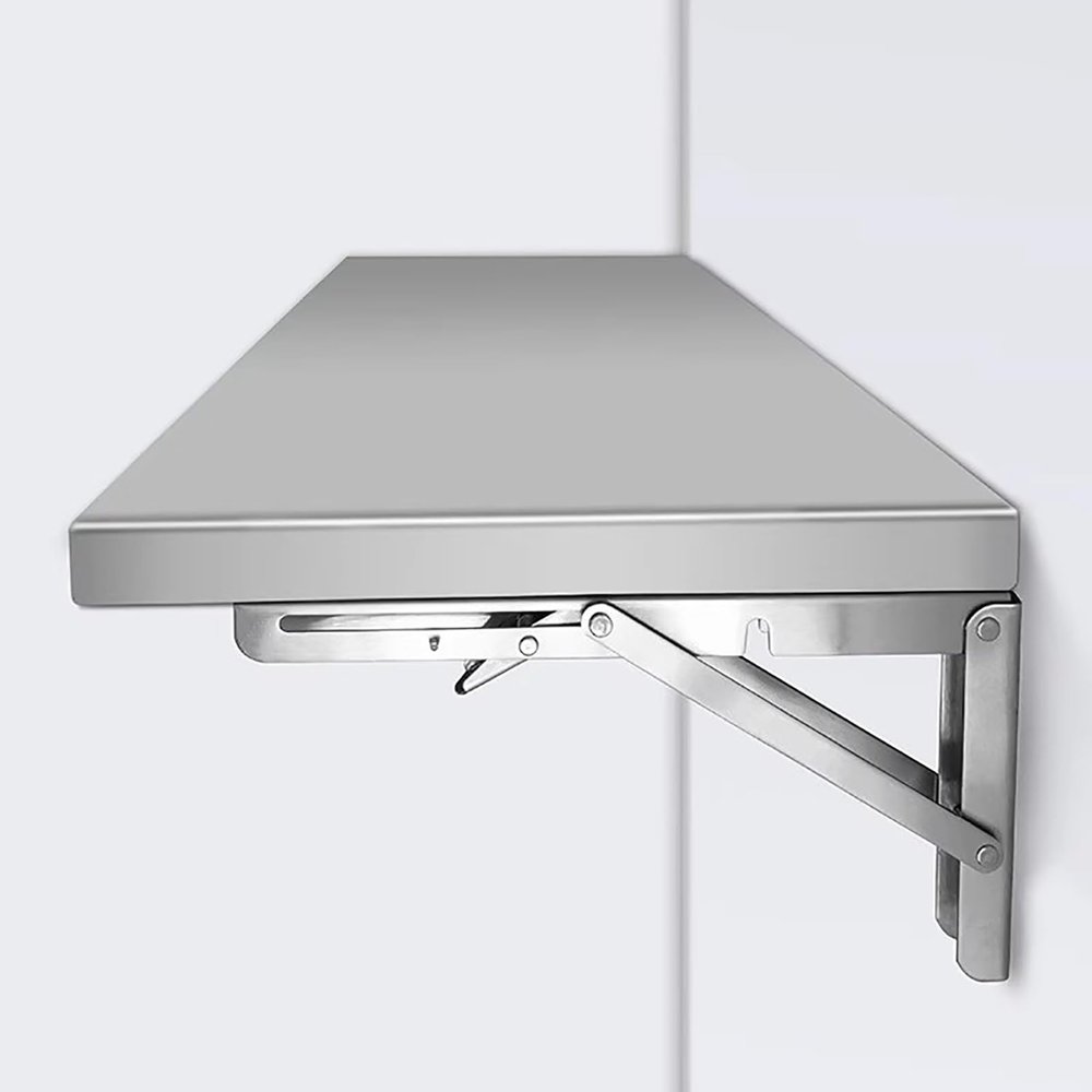 MTSYXYM Stainless Steel Folding Wall Shelf,Stainless Steel Wall Mount Folding Table, Wall-Mounted Folding Table,for Laundry Room,Kitchen, Restaurant,Folding Design,Space Saving. (Size : L60*W30cm)