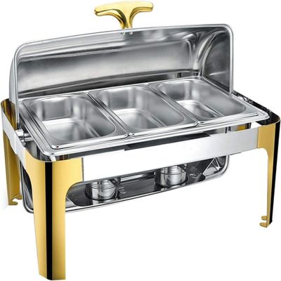KFJZGZZ Catering Food Warmers, Chafing Dish Buffet Servers and Warmers, Stainless Steel Chafer with Food Warming Tray, Perfect for Keeps Buffet Food Warm, 9L, 400W