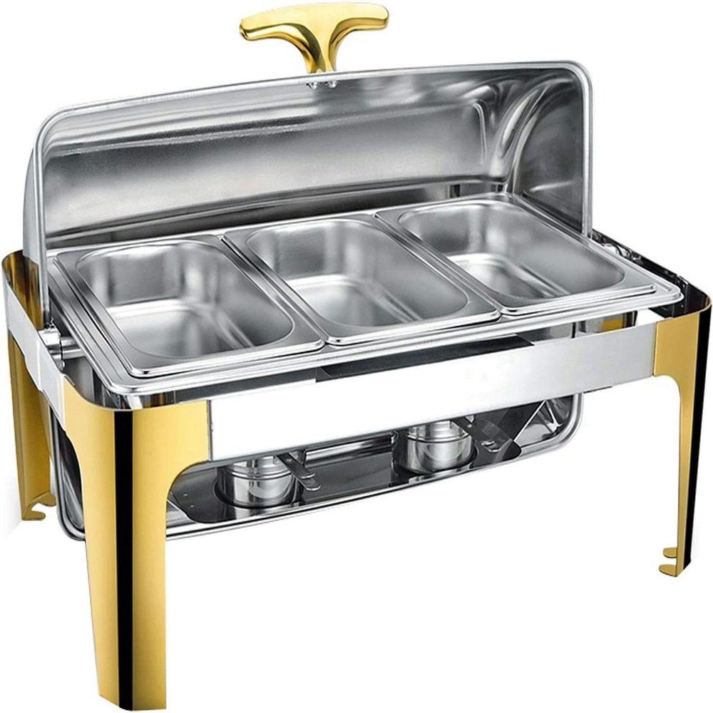 KFJZGZZ Catering Food Warmers, Chafing Dish Buffet Servers and Warmers, Stainless Steel Chafer with Food Warming Tray, Perfect for Keeps Buffet Food Warm, 9L, 400W