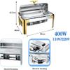 KFJZGZZ Catering Food Warmers, Chafing Dish Buffet Servers and Warmers, Stainless Steel Chafer with Food Warming Tray, Perfect for Keeps Buffet Food Warm, 9L, 400W view 3