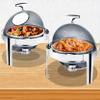 KFJZGZZ Round Food Warmer Chafing, Chafing Dishes Cafeteria Hotel Insulation Food, Long Insulation Time and Easy to Clean, with Food Tray and Clip, 400W Electric Heating view 4