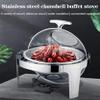 KFJZGZZ Chafers and Buffet Warmers, Chafing Dishes, Round Stainless Steel Buffet Servers and Food Warmers for Buffets, Banquets, Catering Supplies, 6L view 3