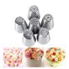 6pcs Cake Piping Nozzles Stainless Steel Piping Tips Cupcakes Cookies Pastry Cake Piping Desserts Icing Nozzles view 3