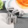 6pcs Cake Piping Nozzles Stainless Steel Piping Tips Cupcakes Cookies Pastry Cake Piping Desserts Icing Nozzles view 4