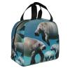 Manatee Animals Print Lunch Bag For Women Men Insulated Lunch Box For Adult Reusable Lunch Tote Bag For Work Travel view 2