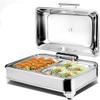 KFJZGZZ Chafing Dishes, Catering Food Warmer, Electric Square Buffet Servers and Warmers with Visible Lids, Ideal for Parties, Buffet, 6L- Adjustable Temperature (30-80) view 1
