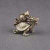 Cabilock Brass Dragon Turtle Sculpture 1.5 Inch Feng Shui Miniature Ornament for Home and Office Decor Feng Shui Turtle Figurine to Enhance Wealth and Longevity view 3