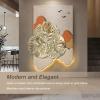 3D Metal Wall Decor Metal Wall Art Leaves, Metal Wall Decor Modern Stylish Triangular Ginkgo Flower Iron Wall Sculpture for Living Room Bedroom Hall(A) view 2