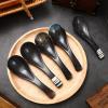 Ciieeo 5pcs Japanese Style Ceramic Soup Spoon Rice and Porridge Spoons for Home Kitchen Tableware Food-grade Design Smooth Handle for and Serving Oats view 2