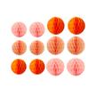 12pcs 6 inch 8 inch Tissue Paper Honeycomb Balls Party Backdrop Decoration Flower Balls Kit Honeycomb Ball for Wedding Room Birthday (Orange Pack) view 1