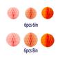 12pcs 6 inch 8 inch Tissue Paper Honeycomb Balls Party Backdrop Decoration Flower Balls Kit Honeycomb Ball for Wedding Room Birthday (Orange Pack) view 2