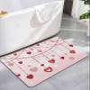 BOSIJOY Bath Mat Absorbent Bathroom Rug,Valentine's Day Love Red Stripes Non Slip Quick Dry Bath Rugs Diatomite Stone Shower Mat,Romance Pink Gradient Washable Doormat Kitchen Mats 24x36in view 1