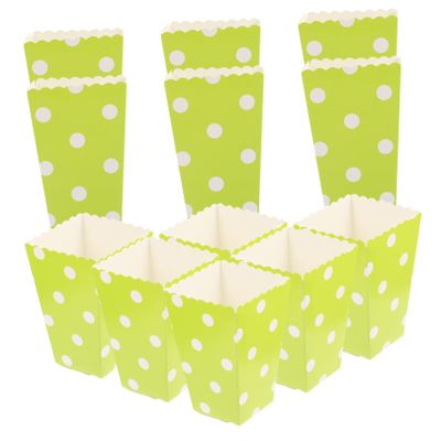 BESTOYARD 24pcs Box Popcorn Boxes Green Party Favor Bags Popcorn Buckets Stripe Popcorn Bowl Popcorn Bags for Party Mini Popcorn Containers Movie Night Kid Stuff Small Paper Child Microwave