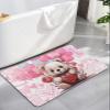 BOSIJOY Bath Mat Absorbent Bathroom Rug,Cartoon Bear Valentine's Day Balloon Non Slip Quick Dry Bath Rugs Diatomite Stone Shower Mat,Romantic Illustration Art Washable Doormat Kitchen Mats 24x36in view 1