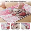 BOSIJOY Bath Mat Absorbent Bathroom Rug,Cartoon Bear Valentine's Day Balloon Non Slip Quick Dry Bath Rugs Diatomite Stone Shower Mat,Romantic Illustration Art Washable Doormat Kitchen Mats 24x36in view 3