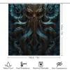Dunmat Rustic Octopus Shower Curtain Sets for Bathroom, 4 Pieces Dark Sea Animal Patterns Bathroom Decor Set Waterproof Shower Curtains with 12 Hooks Toilet Lid Rug and Bath Mat view 2